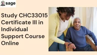 Study CHC33015 Certificate III in Individual Support Course Online