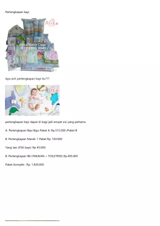 Jual Perlengkapan Bayi Telp 0812 9869 9940