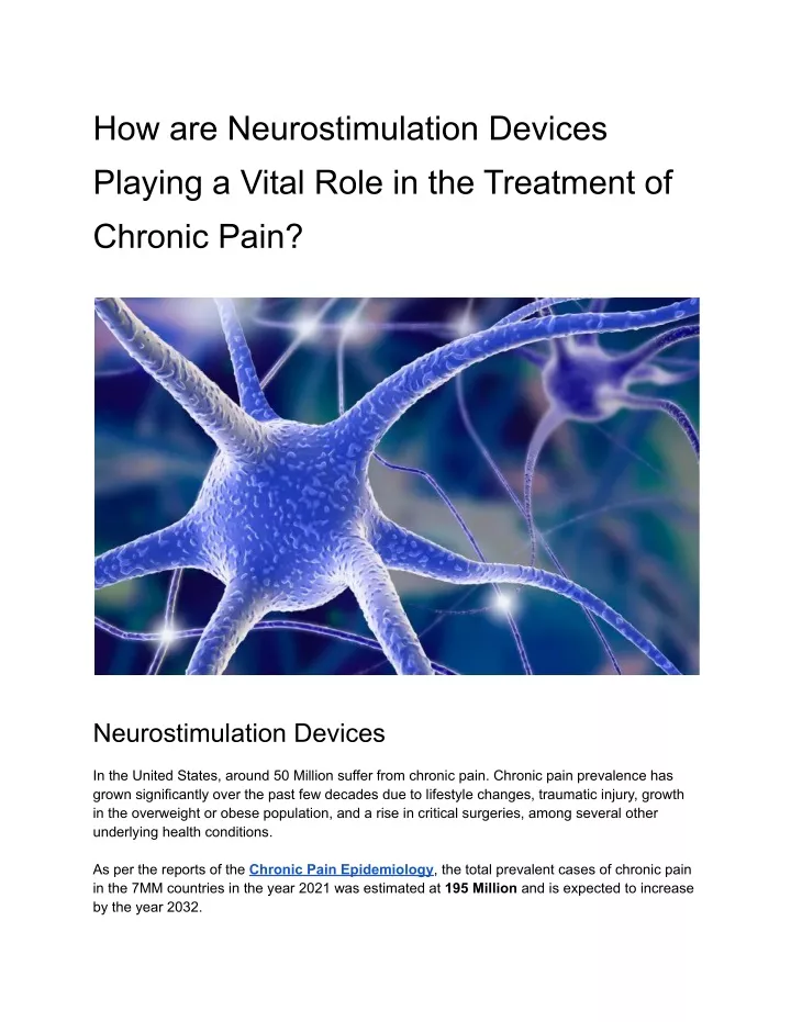 how are neurostimulation devices playing a vital