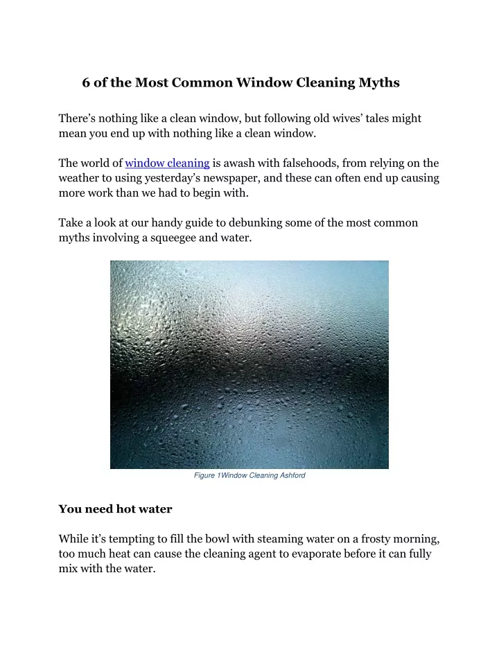 6 of the most common window cleaning myths