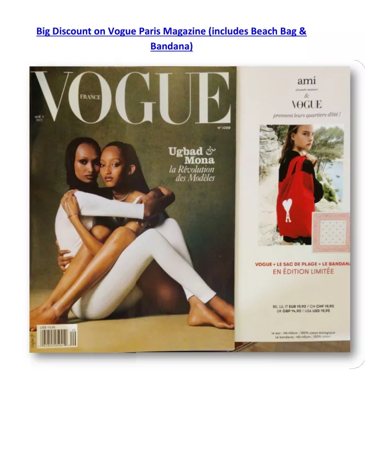 big discount on vogue paris magazine includes