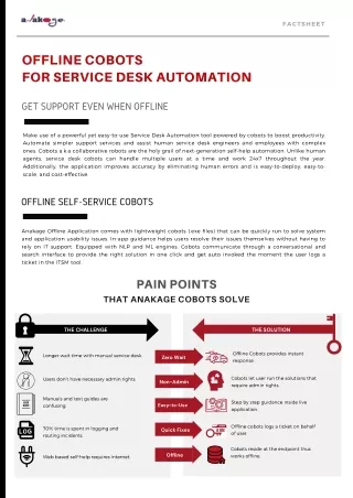 Offline Cobots For Service Desk Automation