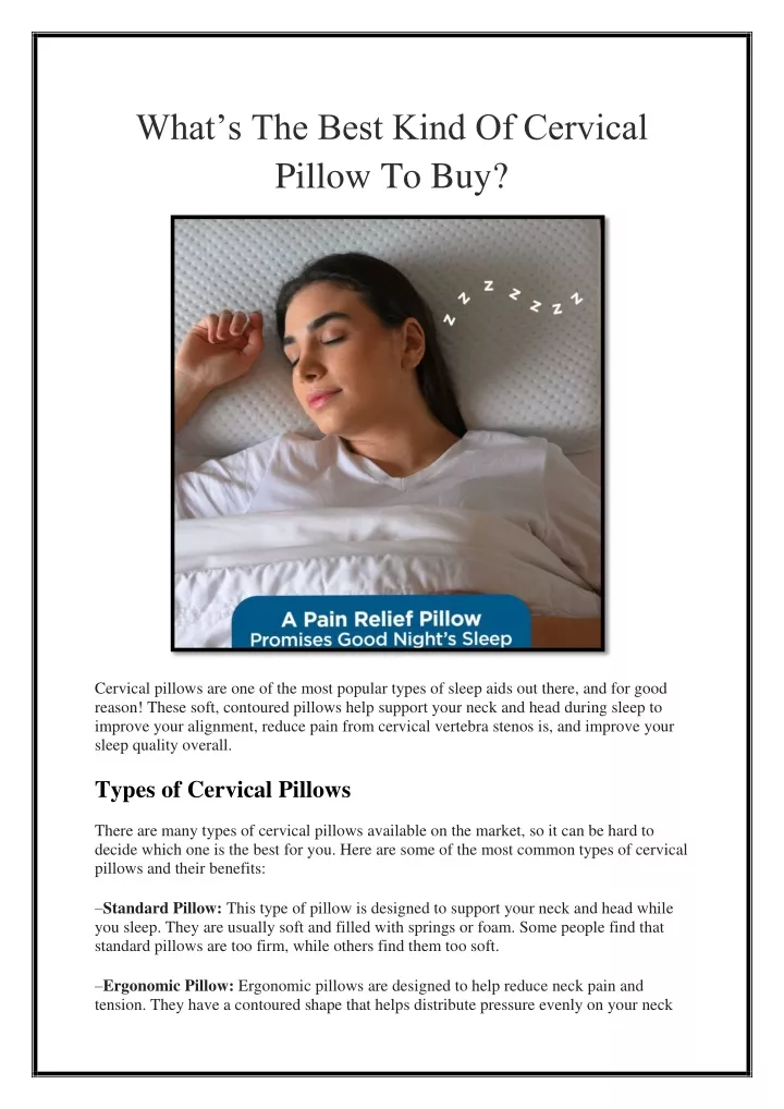 what s the best kind of cervical pillow to buy