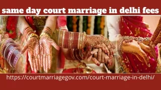 same day court marriage in delhi fees