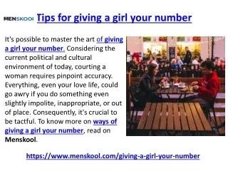 Tips for giving a girl your number