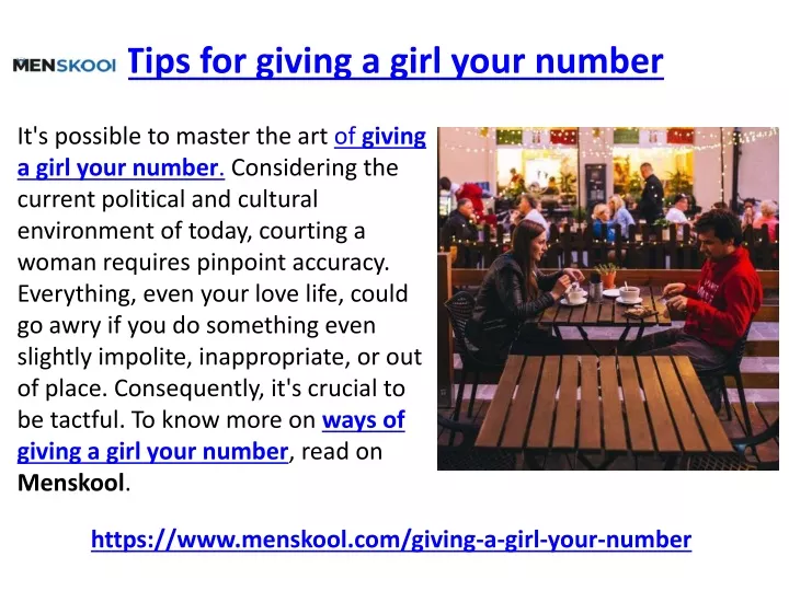 tips for giving a girl your number