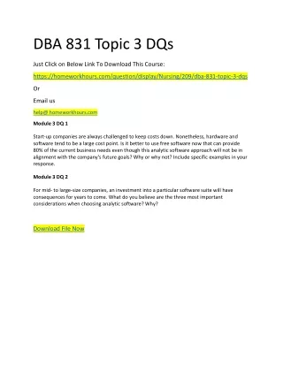 dba 831 topic 3 dqs