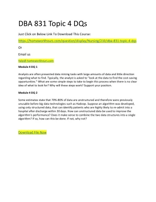 dba 831 topic 4 dqs