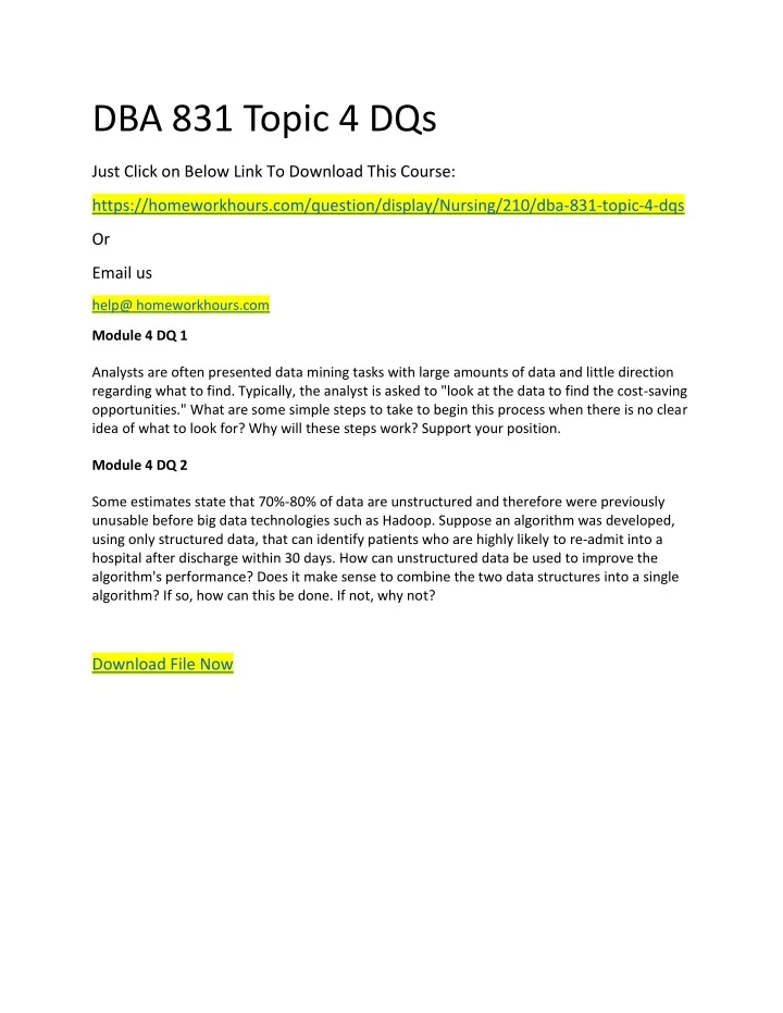 dba 831 topic 4 dqs