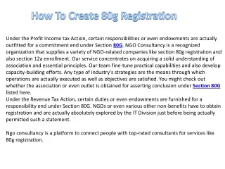 how to create 80g registration