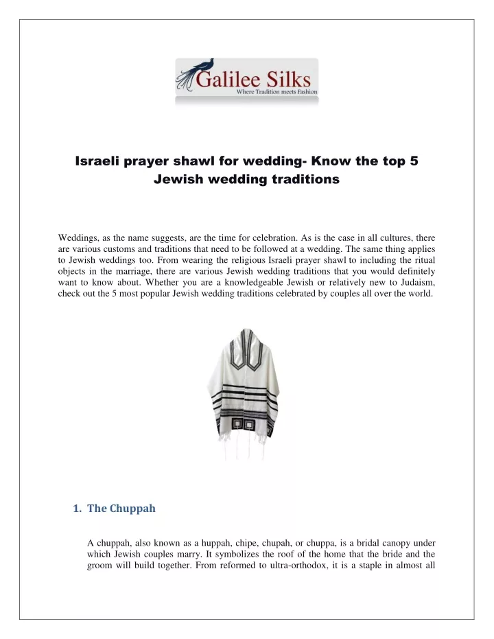 israeli prayer shawl for wedding know