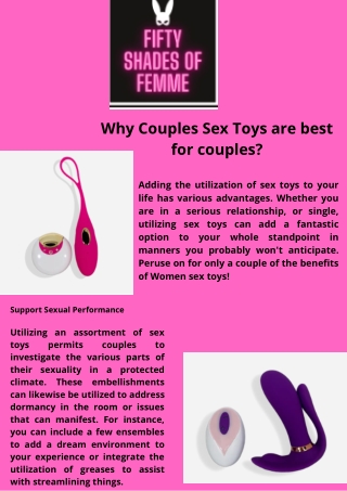 Why Couples Sex Toys are best for couples?