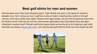 Best golf shirts for men and women
