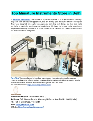 top miniature instruments store in delhi