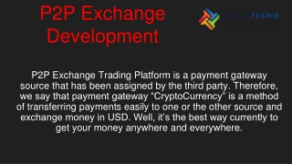 P2P Exchange Development | Decentralized p2p Exchange