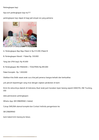 Toko Perlengkapan Bayi Wa 0812-9869-9940