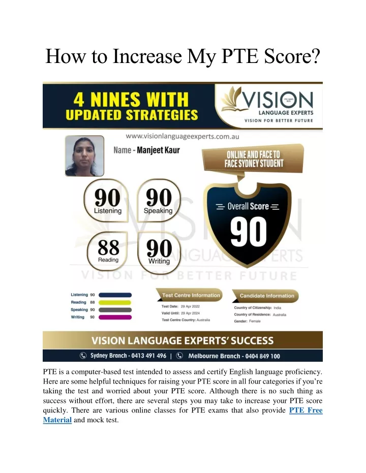 how to increase my pte score