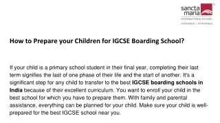 How to Prepare your Children for IGCSE Boarding School