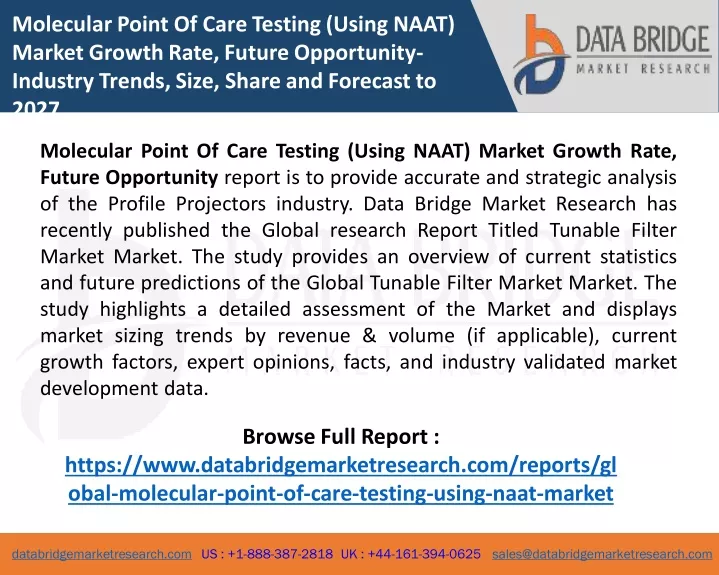 molecular point of care testing using naat market
