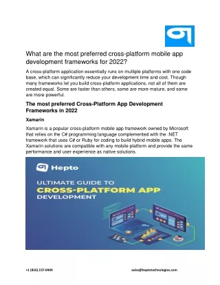 what are the most preferred cross platform mobile