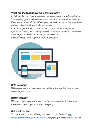 what are the features of web applications