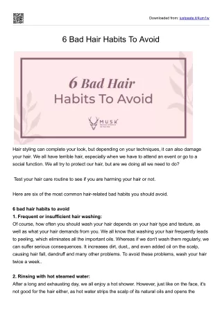 6 Bad Hair Habits to Avoid
