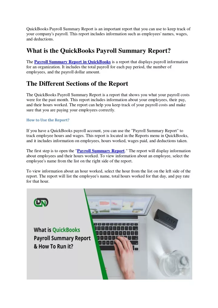 PPT What Is QuickBooks Payroll Summary Report How To Run It   Quickbooks Payroll Summary Report Is An Important N 