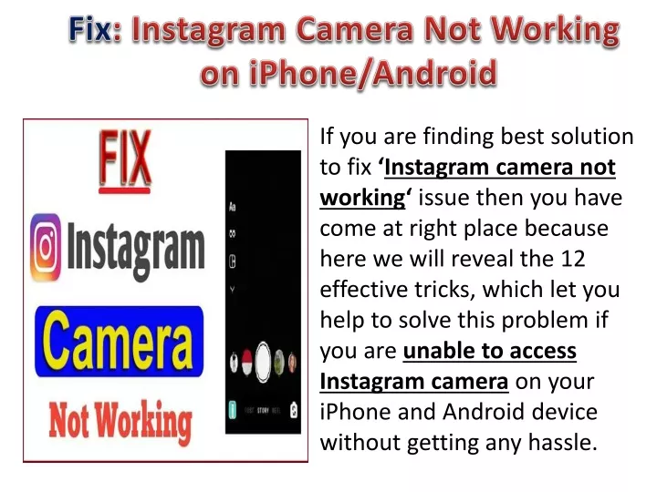 fix instagram camera not working on iphone android