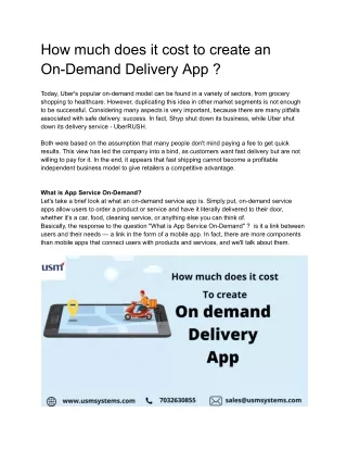 how much does it cost to create an on demand
