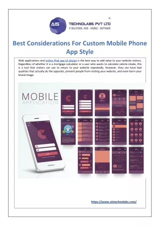 best considerations for custom mobile phone