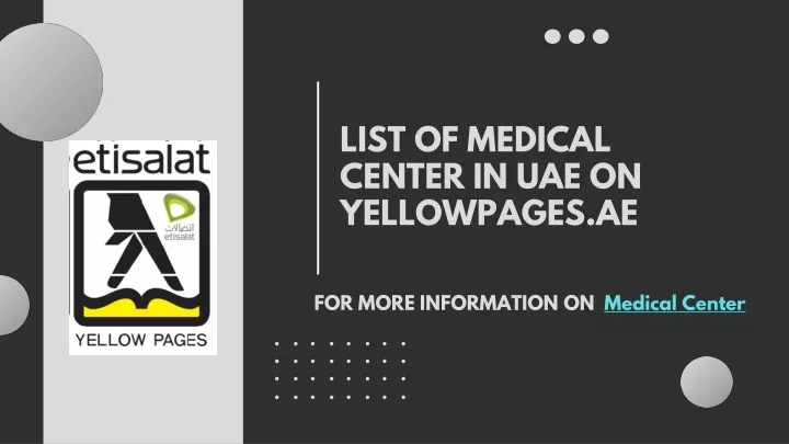 list of medical center in uae on yellowpages ae