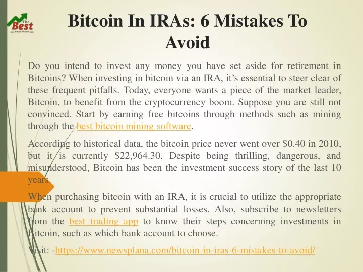 bitcoin in iras 6 mistakes to avoid