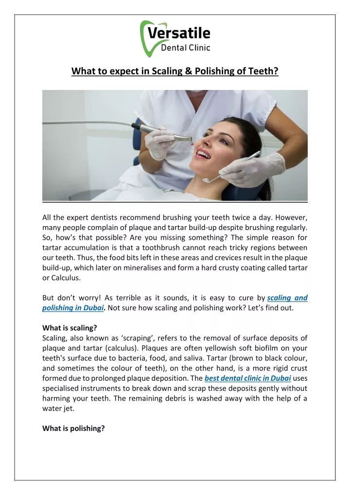 what to expect in scaling polishing of teeth