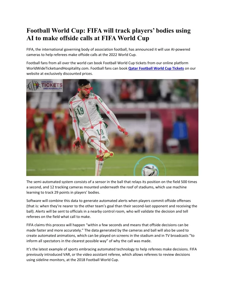 football world cup fifa will track players bodies