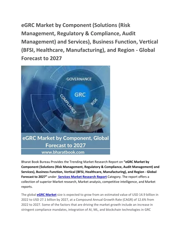 egrc market by component solutions risk