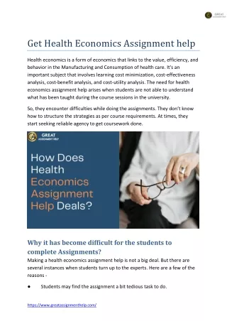 get health economics assignment help