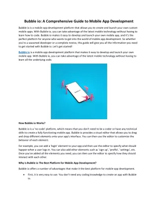 bubble io a comprehensive guide to mobile