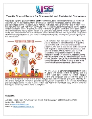 termite control service for commercial