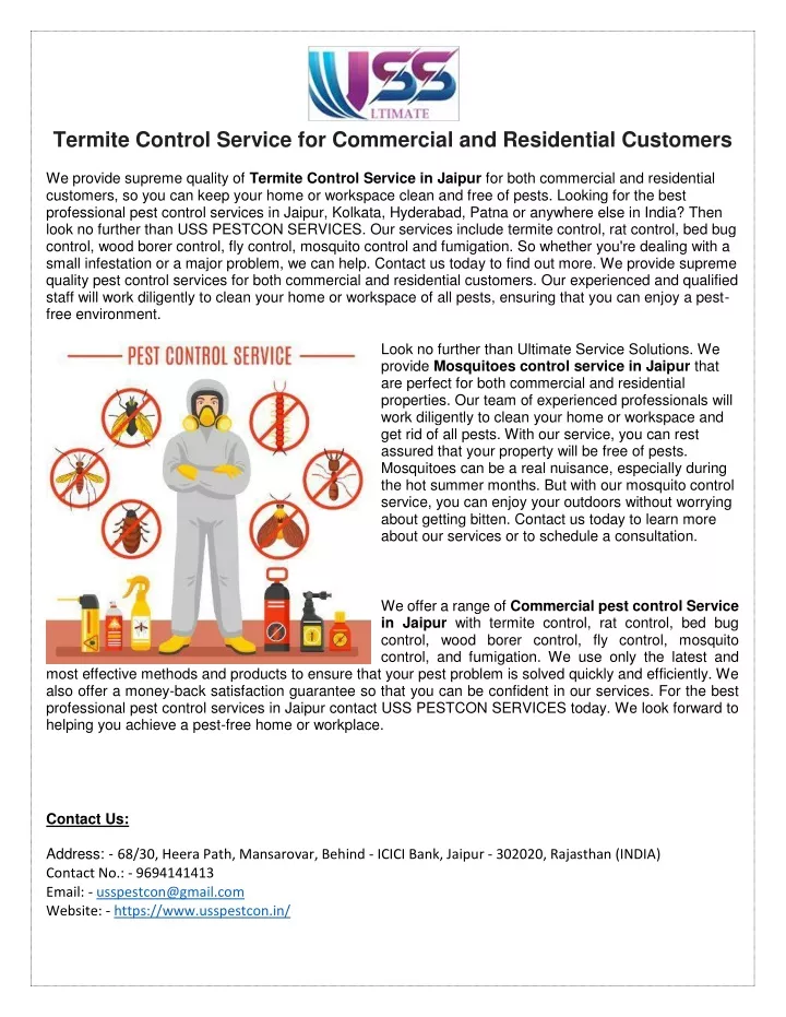 termite control service for commercial