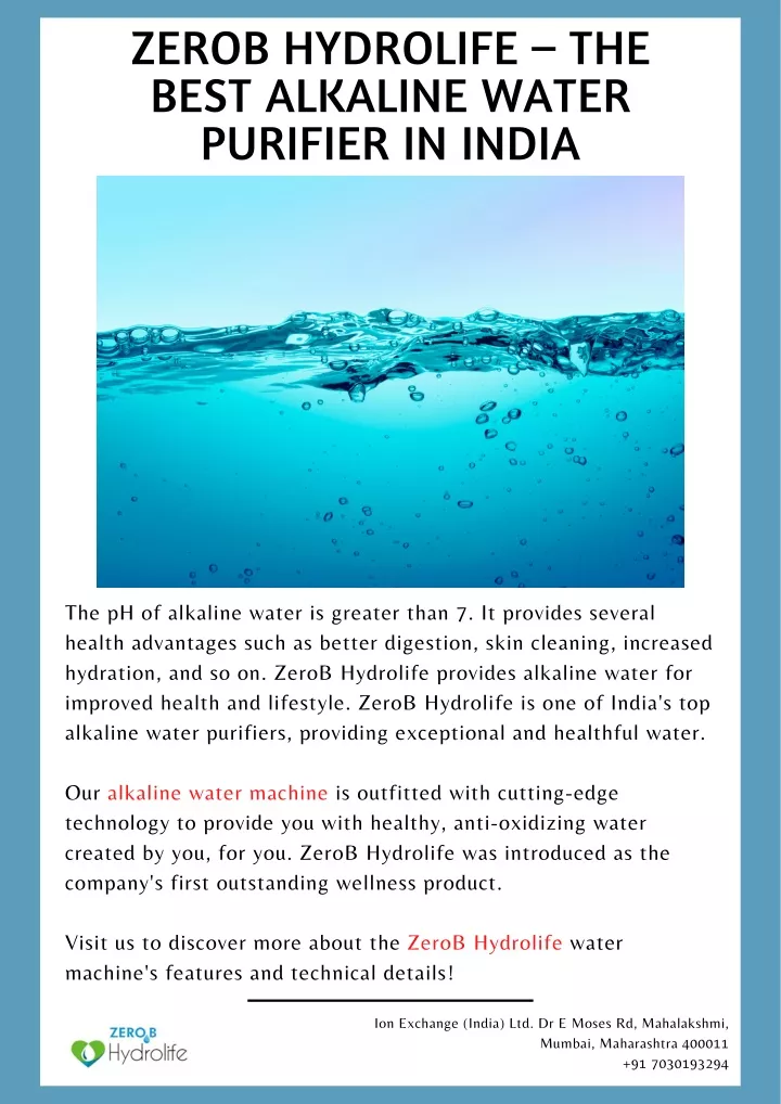 zerob hydrolife the best alkaline water purifier