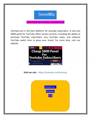 smm panel for youtube smmwiz com