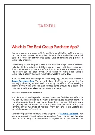Which Is The Best Group Purchase App