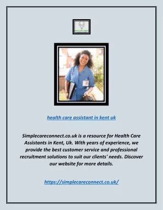 Health Care Assistant in Kent Uk | Simplecareconnect.co.uk