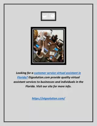 Customer Service Virtual Assistant In Florida | Etgsolution.com