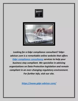Gdpr Compliance Consultancy | Gdpr-advisor.com