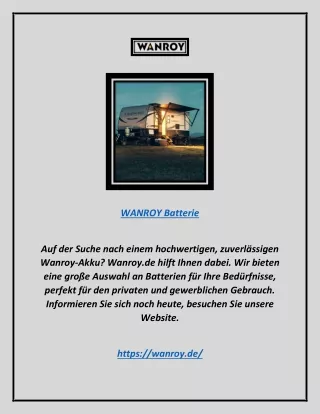 Wanroy-Batterie | Wanroy.de