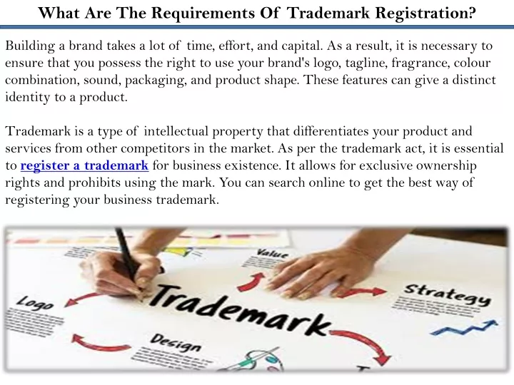 what are the requirements of trademark