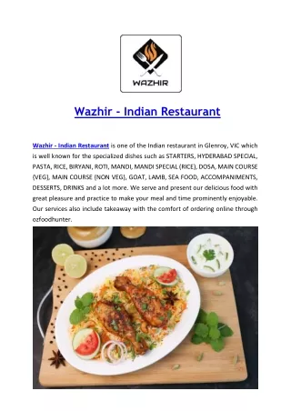 wazhir indian restaurant