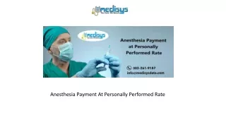 anesthesia payment at personally performed rate