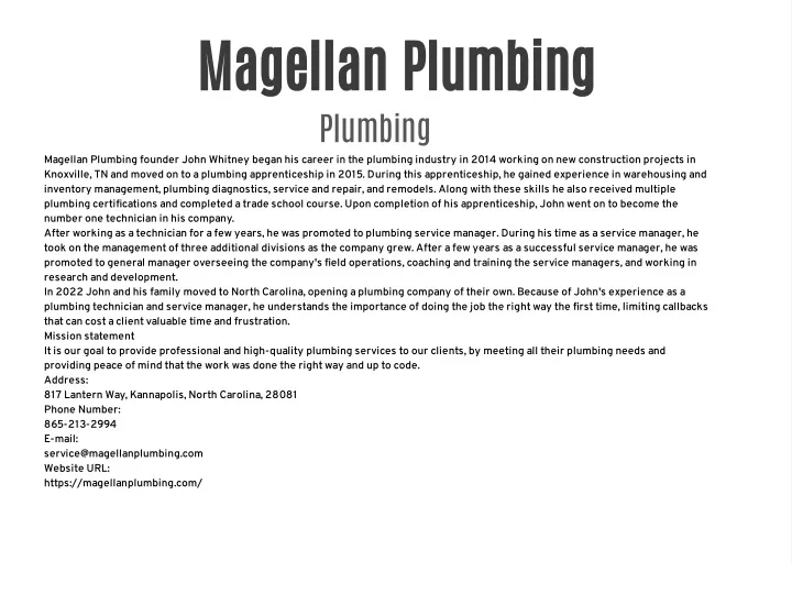 magellan plumbing plumbing magellan plumbing